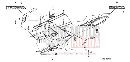 RAYURE (CBR600FR) CBR600FR de 1994